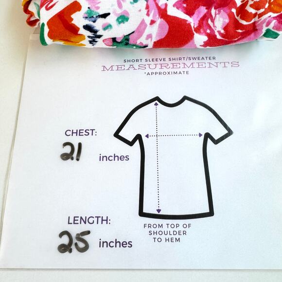 Chico's Womens Short Sleeve T Shirt Top Size L Floral Summer Pima Cotton Casual - Picture 6 of 6